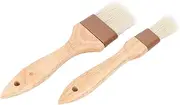 1set Heat Resistant Baking Brush Khaki Basting Brush for Barbecue Baking Versatile Grilling Tools for Cooking 2pcs