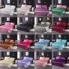 Faux Silk Satin Flat Sheets Comfort Solid Color Bed Covers