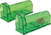 2 Pack Mouse Traps, Humane Mouse Traps for Indoors and Outdoors, Reusable Cat...