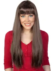 Jessica Long Straight Brown Costume Wig with Fringe
