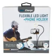 LED Ring-Light with Cell Phone Holder Flexible Arm Stand for Live Stream