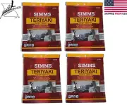 4 Simms Teriyaki Beef Jerky 2.85 OZ Ounce Bags Four Pack Resealable 11.4oz Total