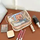 Transparent Makeup Storage Bag Cartoon Toiletry Bag Capybara Makeup Bag Women