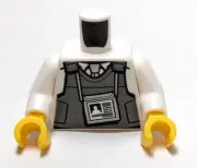 Lego - Minifigure Torso - Grey Gray Security Vest, ID, Walkie Talkie