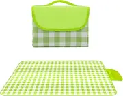 ONMELON Folding Picnic Mat, Sandproof Waterproof Camping Portable Beach Mat, Lightweight Outdoor Family Park (Green, 60"x80")