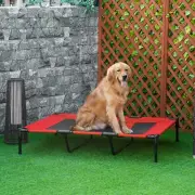 PawHut 48" x 36" Elevated Breathable Dog Bed Portable Pet Cot w/ Carry Bag Met