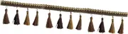 Perfeclan Tassel Lace Trim Long Chainette Fringe Fibre Trim Polyester Tassel Polyester Fringe for Quilting Dress Lamp Shade, Brown