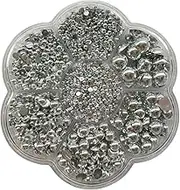 Chenkou Craft 3000PCS 1 Box Silver Round Flatback Half Pearls Bead Loose Beads Gem (Silver Half Ball)