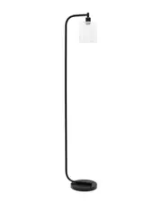 Lalia Home Antique Style Industrial Iron Lantern Floor Lamp