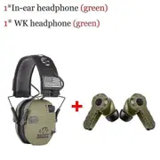 2023 Newest Shooting Ear Protection Nrr 27db Hearing Protection Earbuds Electronic Shooting Earplugs green-green ear