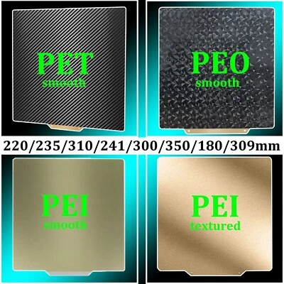 Double Heated Bed PEO/PET+PEI Spring Steel Sheet + Magnetic Base for 3D Printer