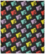 MTV Music Television Retro Toss 80's Logo Plush Fleece Throw Blanket Wall
