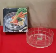 New In Box Studio Nova Dinner Party Round Crystal Clear Hostess Bowl 6 ¼"