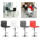 Bar Stool with Backrest with Footrest PU Leather with Wheels High Chair Swivel