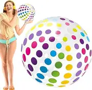 Inflatable Beach Ball | Beach Ball Balloons | Rainbow Color Decorations Water Games Outdoor Favors Toy for Pool Lake Easter Birthday Party Activities