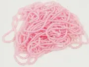 Transparent Medium Pink Lined Vintage Japanese Glass Seed Beads Partial Hank