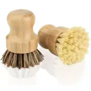 Bamboo Dish Brush 2Pcs Bamboo Scrub Brush Pot Brushes Dish Scrubber for9040