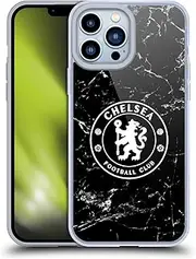 Head Case Designs Officially Licensed Chelsea Football Club Black Marble Crest Gel Case [Military Grade Protection] Compatible with Apple iPhone 13 Pro Max