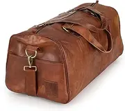 [Berliner Bags] Vintage Genuine Leather Duffle Bag Oslo for Travel or the Gym, Weekender, Travel Bag with Shoe Compartment, Overnight Bag for Men and Women - Brown, Cognac, Large