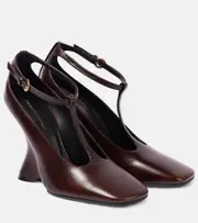 [Dries Van Noten] Dries Van Noten Leather wedges AU 8 brown