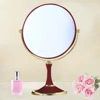 在飛比找PChome24h購物優惠-【幸福揚邑】8吋超大歐式時尚梳妝美容化妝放大雙面桌鏡圓鏡-酒