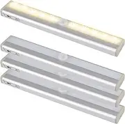 4 Pack Motion Activated RV Step Lights with 10 LEDs,Magnetic Motorhome Motion Sensor led Light Strip Bar for Motorhome Travel,Travel Trailers, Camper (Battery Operated)