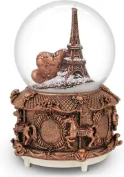 Eiffel Tower Snow Globe with LED Lights & Music - Vintage Design, Best Gift