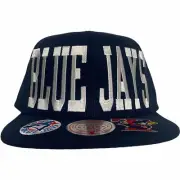 Mitchell & Ness Toronto Blue Jays Big Text Snapback Hat Cap Front Patch OSFM