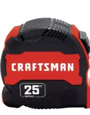 Tape Measure with Fraction Marketing, Retractable, Manual-Locking Blade, 25 FT