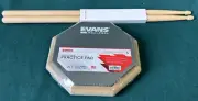 Evans RealFeel 6" Single Sided Practice Pad - New With Drum sticks