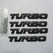 Matte TURBO Black Metal Grille Emblem + 3x Decal Sticker Badge 3D Trunk GT Motor (for: MG)