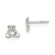 .925 Sterling Silver Small Teddy Bear Stud Earrings Madi K Children's Jewelry