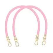 2pcs Braided Purse Straps 40cm / 15.7" PU Leather Handbag Handles, Light Pink