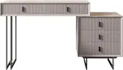 Solid Wood Makeup Vanity Set with 3 Drawer Storage Cabinet Makeup Table Multifunctional Dressing Table Modern Vanity Desk