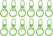 uxcell 12 Pcs Lobster Claw Clasp, Colorful Metal Keychain Clasp Swivel Hooks with Spring Key Rings Trigger Clips for Bag Door Key Chains DIY Craft Jewelry Making, Grass Green