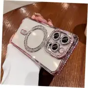 LXK Magnetic Glitter Case for iPhone 15 Pro iPhone 15 Pro Max (6.7 inch) Pink