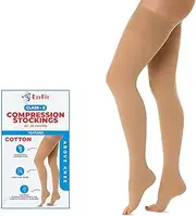 EZYFIT Imported Class II Cotton Compression Stockings Above Knee for Varicose Veins | Varicose Veins Stockings For Men and Women | 22-35mm/Hg