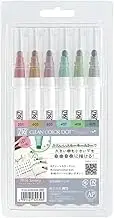 Kuretake ZIG CLEAN COLOR DOT Markers Single 6 MILD SMOKY Colors Set, AP-Certified, Ideal for marking in planners or bullet journals, Photo-Safe, Acid Free, Lightfast, Xylene Free, Made in Japan