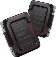 AUDEXEN 丨Euro Version 丨LED Tail Lights Compatible with Jeep Wrangler JK JKU 2007-2018丨Smoked Lens丨Pair