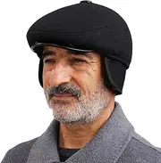 [iEasey] Men's Winter Peaked Cap Flat Cap with Ear Flaps Wool Blend Warm Newsboy Ivy Hat Derby Tweed Irish Hats Gatsby Beret Hat Driver's Cap Flat Cap Men's Beret Cap Men Hunting Golf Winter Hat