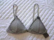 *COTTON ON* STUNNING BLACK & WHITE STRIPE CLASSIC TRIANGLE BIKINI TOP 12-14 NWOT