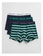 [Gant] Striped Trunks 3-Pack in Deep Forest Green