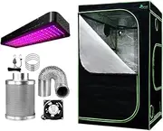 Grow Tent Light Kit 120x120x200CM 2000W LED 6 Inch Vent Fan Full Spectrum