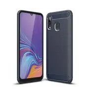 MCC Slim Samsung Galaxy A30 2019 Carbon Fibre Soft Carbon Case Cover A305 [Dark Blue]