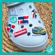Dominican Republic Pride Flag Cookies Sewing Kit 5 Pieces Shoe Charms +Sticker