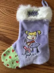 Vintage *Rugrats*Angelica & Cynthia Plush Nickelodeon Christmas Stocking 1997