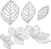 [KALLORY] Leaf Pendant Braclet Connector Charms Decorative Leaf Charms Hand Jewelry DIY Earrings Accessories Hollow Leaf Charms Pendants Leaf Beads DIY Jewelry Making Findings Golden Iron