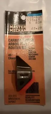 MASTER MECHANIC CARBIDE TIPPED ARBOR TYPE ROUTER BIT - 45 Degree Chamfer