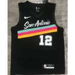 熱賣球衣 NBA 球衣聖安東尼奧馬刺隊 12 號 ALDRIDGE 黑色籃球球衣