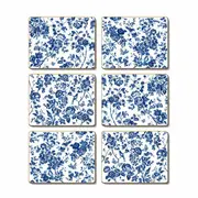 Country Kitchen French Rose Toile Cinnamon Cork Backed Placemats Set 6